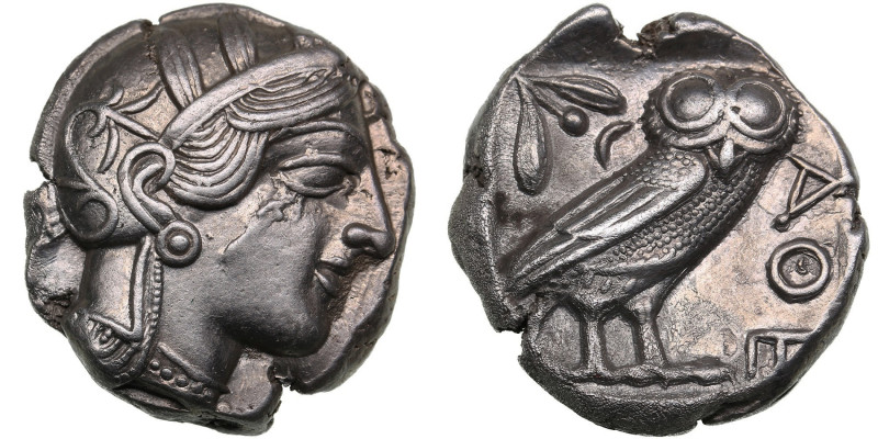 Attica, Athens AR Tetradrachm circa 454-404 BC
16.96g. 25mm. AU/AU. Beautiful lu...