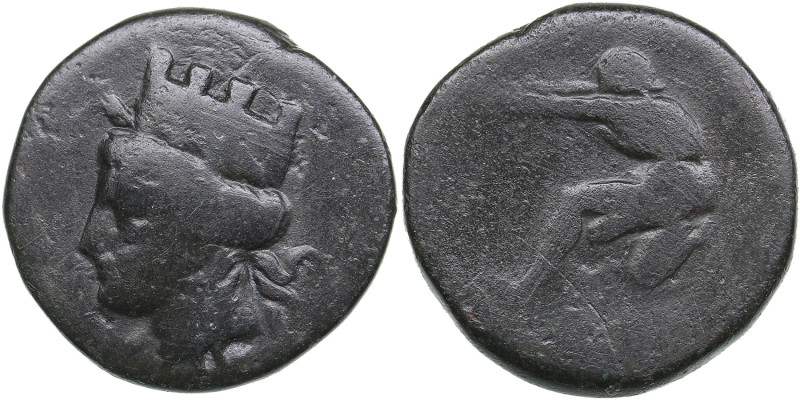 Skythia, Olbia Æ18 Circa 360-350 BC.
4.78g. 18mm. VG/VG. obv. Turrented head of ...