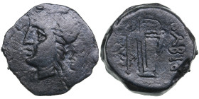 Skythia, Olbia Æ23 Circa 240-230 BC.
9.93g. 23mm. VF/VF. obv. Head of Demeter left. / rev. ΟΛΒΙΟ, Axe and bow in gorytos. HGC 3, 1890.