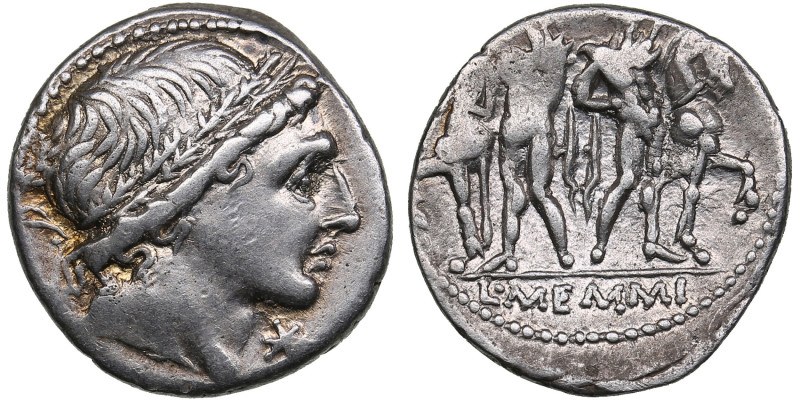 Roman Republic AR Denarius - Memmia. L. Memmius (109-108 BC)
3.95g. 19mm. XF-/VF...