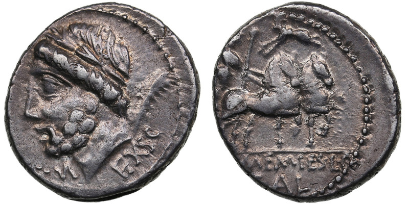 Roman Republic AR Denarius - L. and C. Memmius L. f. Galeria (87 BC)
4.29g. 18mm...