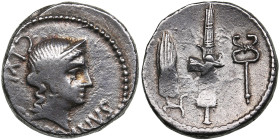 Roman Republic AR Denarius - C. Norbanus (83 BC)
3.90g. 18mm. VF/XF. obv. Head of Venus right wearing stephane and necklace. / rev. Ear of wheat, fasc...