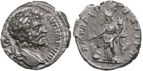Roman Empire AR Denarius (AD 197) - Septimius Severus (AD 193-211)
3.48g. 18mm. XF+/XF+. Beautiful specimen with fine mint luster under attractive ton...