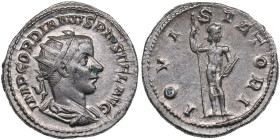 Roman Empire AR Antoninianus - Gordian III (AD 238-244)
4.53g. 22mm. AU/AU. Charming lustrous near mint state specimen. Obv. IMP GORDIANVS PIVS FEL AV...