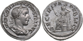 Roman Empire AR Antoninianus (AD 241) - Gordian III (AD 238-244)
3.30g. 19mm. UNC/AU. Charming specimen with mint luster. Obv. IMP GORDIANVS PIVS FEL ...