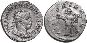 Roman Empire AR Antoninianus (AD 244) - Philip I (AD 244-249)
4.46g. 22mm. AU/XF. An attractive lustrous specimen. Obv. IMP M IVL PHILIPPVS AVG, radia...