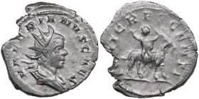 Roman Empire AR Antoninianus (AD 257/8) - Valerian II (AD 256-258)
3.32g. 23mm. AU/AU. Beautiful lustrous specimen. Obv. VALERIANVS CAES, radiate and ...
