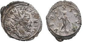 Roman Empire AR Antoninianus - Postumus (AD 259-268)
4.09g. 26mm. AU/AU. Gorgeous lustrous specimen with nice olive-green toning. Obv. IMP C POSTVMVS ...