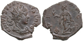 Roman Empire BI Antoninianus - Tetricus II, as Caesar (AD 272-274)
3.93g. 20mm. AU/AU. Gorgeous specimen. Obv. C PIV ESV TETRICVS CAES, radiate and dr...