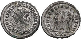 Roman Empire BI Antoninianus - Diocletian (AD 284-305)
3.67g. 22mm. AU/AU. Charming near mint state lustrous specimen. Obv. IMP C C VAL DIOCLETIANVS A...