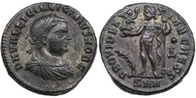 Roman Empire, Nicomedia Æ Follis - Licinius I (AD 308-324)
3.42g. 19mm. XF/XF. obv. D N VAL LICIN LICNIVS NOB C. / rev. PROVIDENTIAE CAESS / SNM. RIC ...