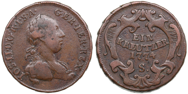 Austria 1 Kreuzer 1774 S - Joseph II
11.36g. VF-/VF.