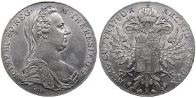 Austria 1 Taler 1780 SF - Maria Theresia (1740-1780)
28.01g. XF/AU. Mint luster.