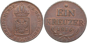 Austria 1 Kreuzer 1816 A
8.88g. XF/AU.