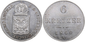 Austria 6 Kreuzer 1849 A - Franz Joseph I (1848-1916)
1.89g. XF/AU. Mint luster.
