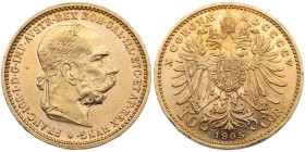 Austria 10 Corona 1905 - Franz Joseph I (1848-1916)
3.37g. XF+/XF+. Mint luster.