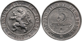 Belgium 5 Centimes 1895 - Leopold II (1865-1909)
2.99g. UNC/AU. Mint luster.