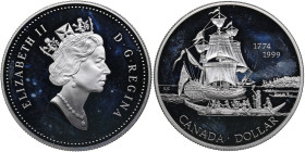 Canada Dollar 1999 - 225th Anniversary - Discovery of Queen Charlotte Islands
25.36g. PROOF.