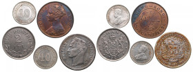Group of coins: Romania, Venezuela, Straits Settlements and Hong Kong (5)
Various condition.