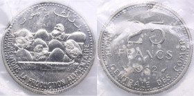 Comoro Islands 25 Francs 1982 ESSAI (Pattern)
Mint packaging. UNC/UNC. Mint luster. KM 20/E8. Minted only 1900 pc. Rare!