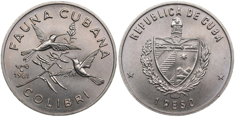 Cuba 1 Peso 1981 - Emerald Hummingbird
11.74g. UNC/UNC.