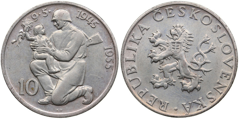 Czechoslovakia 10 Korun 1955 - 10 Years of Liberation
11.91g. AU/AU. Mint luster...