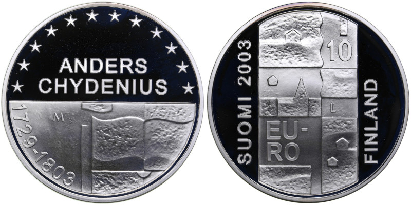 Finland 10 Euro 2003 - Anders Chydenius
27.15g. PROOF.