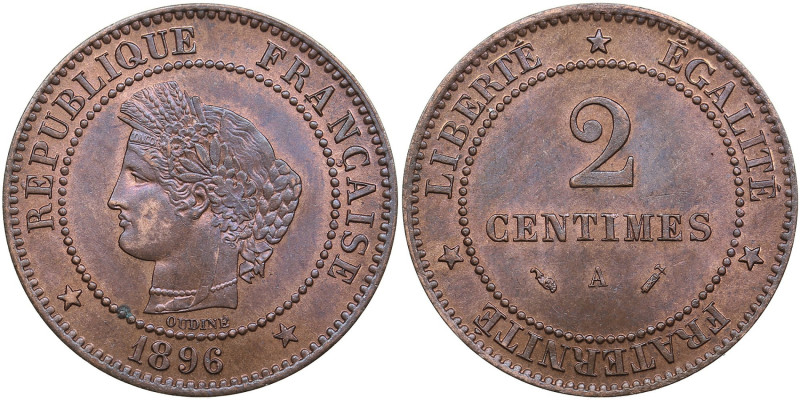 France 2 Centimes 1896 A
1.94g. UNC/UNC. Mint luster. 