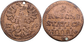 Germany, Aachen 4 Heller 1759
1.32g. F/F The hole.