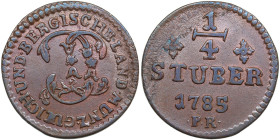 Germany, Jülich-Berg 1/4 Stuber 1785 PR
3.71g. XF/XF. Mint luster.