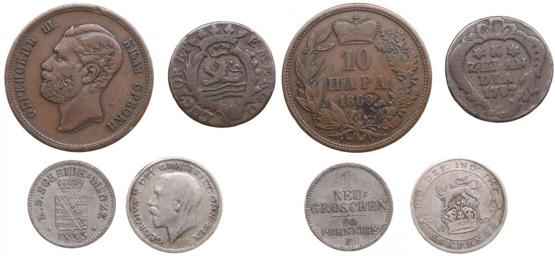 Small group of coins - Germany, Serbia, Netherlands, England (5)
Various conditi...