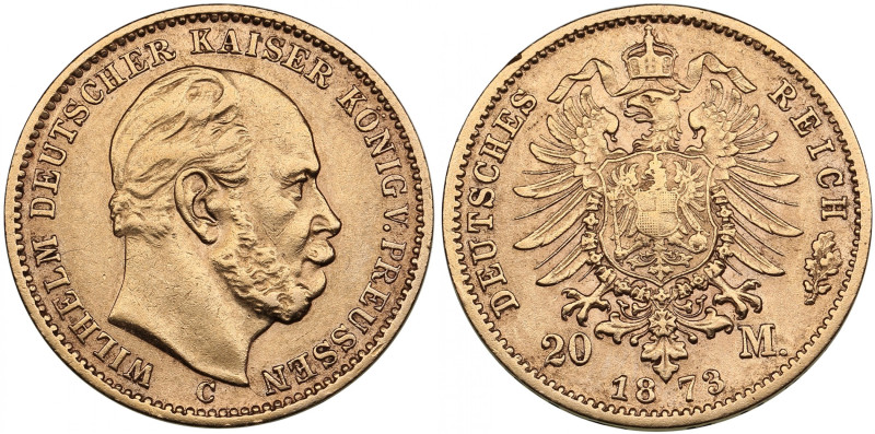 Germany, Prussia 20 Mark 1873 C - William I (1861-1888)
7.89g. VF/VF. Some luste...