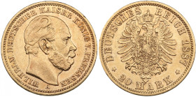 Germany, Prussia 20 Mark 1887 A - William I (1861-1888)
7.92g. VF/XF. Some luster.