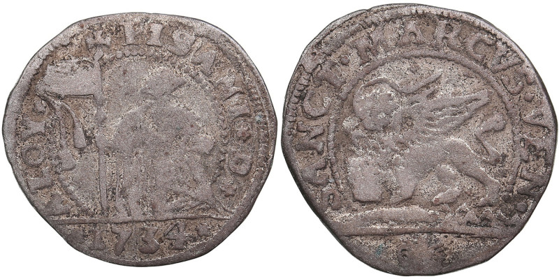 Italy, Venice 5 Soldi 1734
2.39g. F/F.