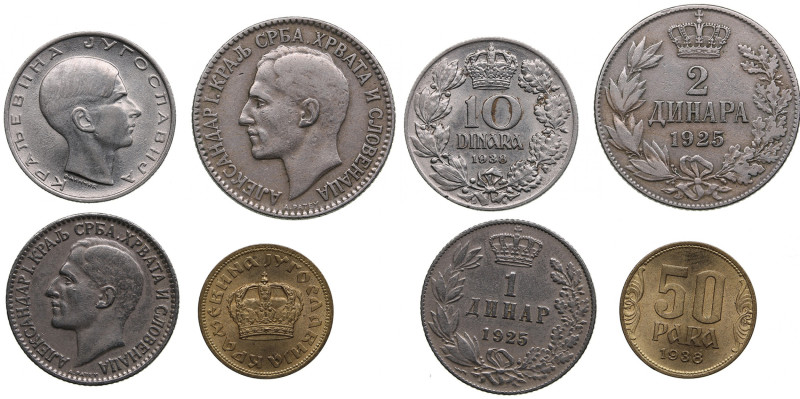 Small collection of Yugoslavia coins (4)
10 Dinara 1938, 2 Dinara 1925, Dinar 19...