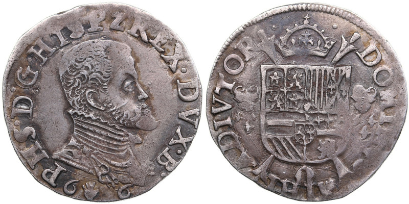 Spanish Netherlands 1/5 Philipsdaalder 1566 - Philip II (1556-1598)
6.73g. XF/XF...