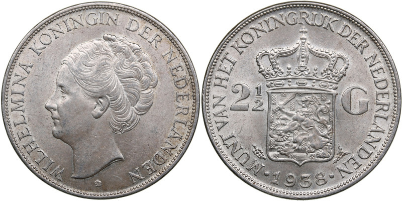 Netherlands 2 1/2 Gulden 1938 - Wilhelmina I
24.91g. XF+/AU Mint luster. KM 165.