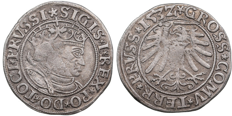 Poland Grosz 1532 - Sigismund I (1506-1548)
1.71g. F/F.