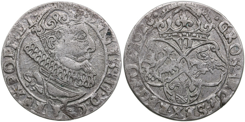 Polish-Lithuanian Commonwealth 6 Grosz 1626 - Sigismund III (1587-1632)
4.13g. V...