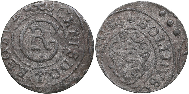 Sweden, Elbing Solidus 1634 - Christina (1632-1635)
0.43g. XF/XF. SB 39.