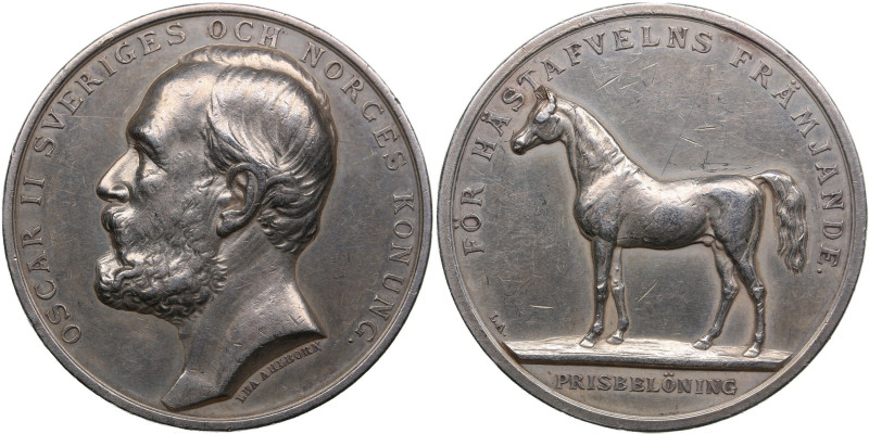 Sweden medal - Horse breeding - Oscar II (1872-1907)
37.81g. 43mm. XF/XF. Mint l...