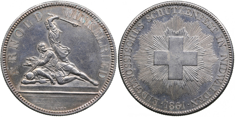 Switzerland 5 Francs 1861 - Nidwalden Shooting Festival
24.92g. AU/AU. Beautiful...