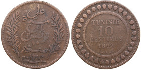 Tunisia 10 Centimes 1892 - Ali III (1882-1902)
9.42g. VF/VF. Lec. 95.