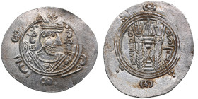 Arab-Sassanian, Tabaristan AR Hemidrachm - Anonymous (AD 780-793)
1.89g. 24mm. AU/AU. Mint luster.