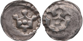 Reval, Denmark Pfennig (crown bracteate) Anonymous (1265-1332)
0.09g. XF. Rare!