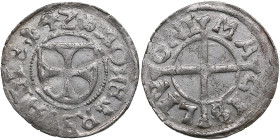 Reval Schilling 1542 - Hermann Brüggenei-Hasenkamp (1535-1549)
1.03g. AU/XF. Mint luster. Haljak 150a. The Livonian Order. 