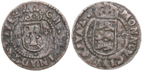 Reval, Sweden 1 Öre 1649 - Christina (1632-1654)
1.04g. VF/VF. Haljak 1286.