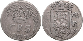 Reval, Sweden 2 Öre 1668 - Carl XI (1660-1697)
1.63g. VF/VF+. SB 117. Haljak 1352 R. Small crown. Rare!