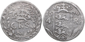 Reval, Sweden 4 Öre 1670 - Carl XI (1660-1697)
4.07g. VF/VF. Haljak 1338.