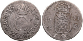 Reval, Sweden 4 Öre 1671 - Carl XI (1660-1697)
3.20g. VF/VF. Haljak 1340.